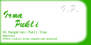 irma pukli business card